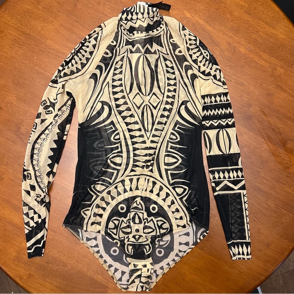 DSQUARED2 Tribal Print Long Sleeve Bodysuit